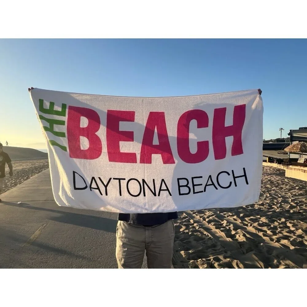 RARE Vintage 80s Goals DAYTONA BEACH logo beach towel retro neon preppy